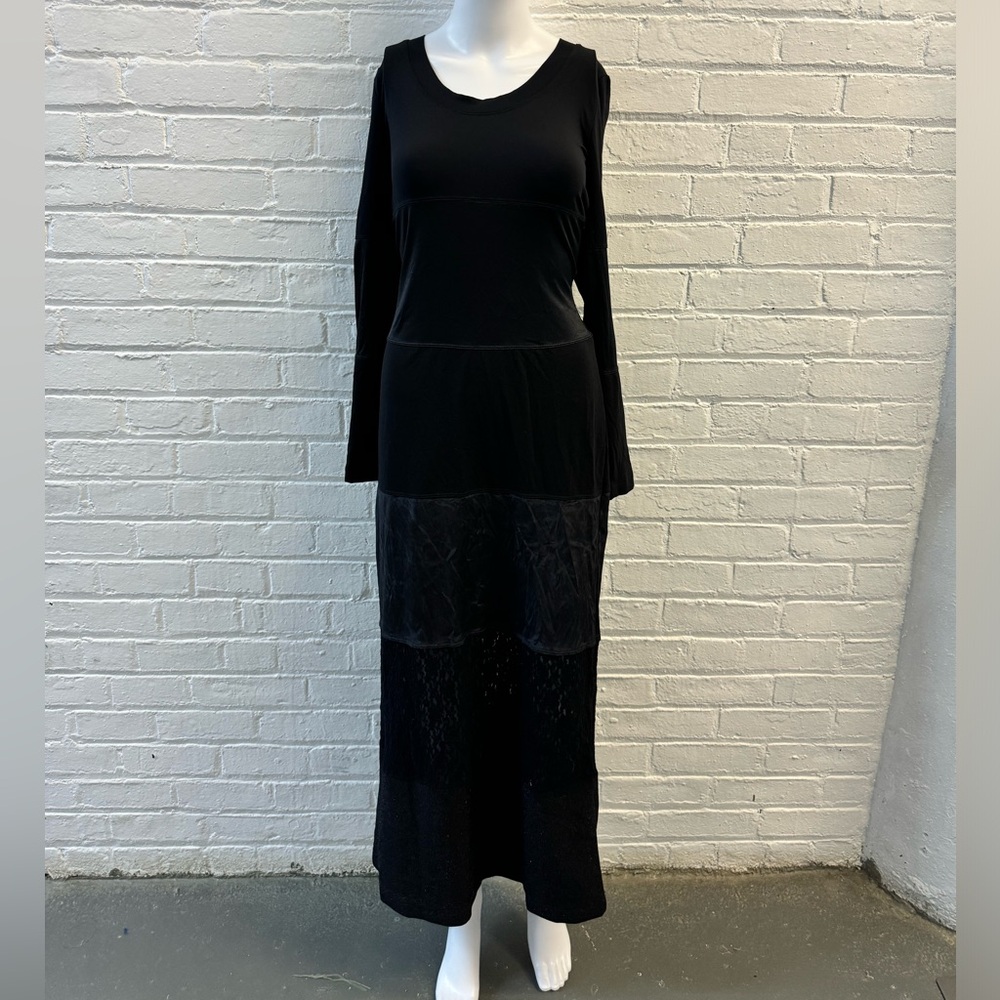 Rare Vintage Moschino Jeans Black Mixed Fabric Panel Dress